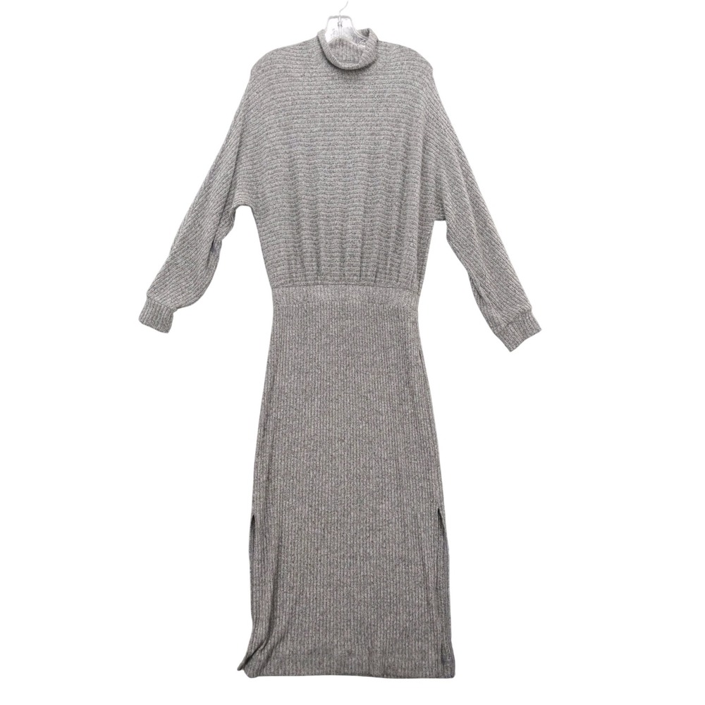 Saturday Sunday Anthropologie Knit Midi Mariah Dress Turtleneck‎ Gray S